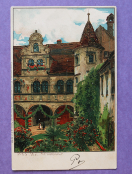 litho Postcard PC Konstanz 1904 litho